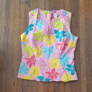 Lilly Pulitzer Vintage Pink Floral Women's Top